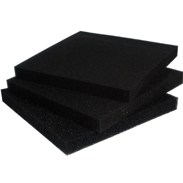 Filterschaum, schwarz 10ppi, 50 x 50 x 3cm