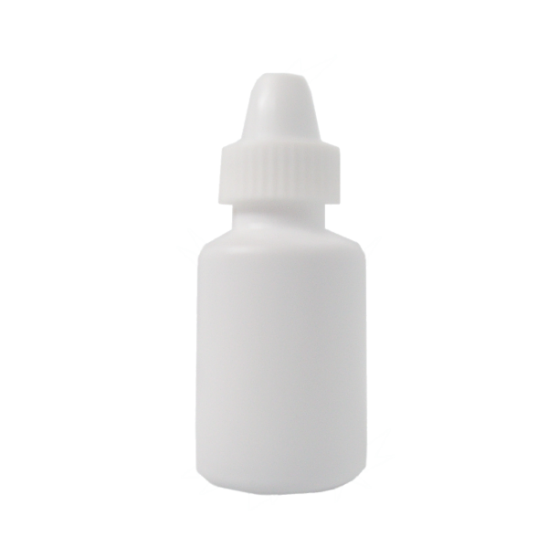 Rundflasche, weiß, 10ml inkl. Tropfer